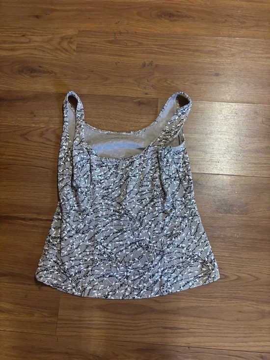 Alex Evenings Petite 2 Pc Jacket Tank Set Taupe Black Print MP Mother Wedding - Picture 7 of 9